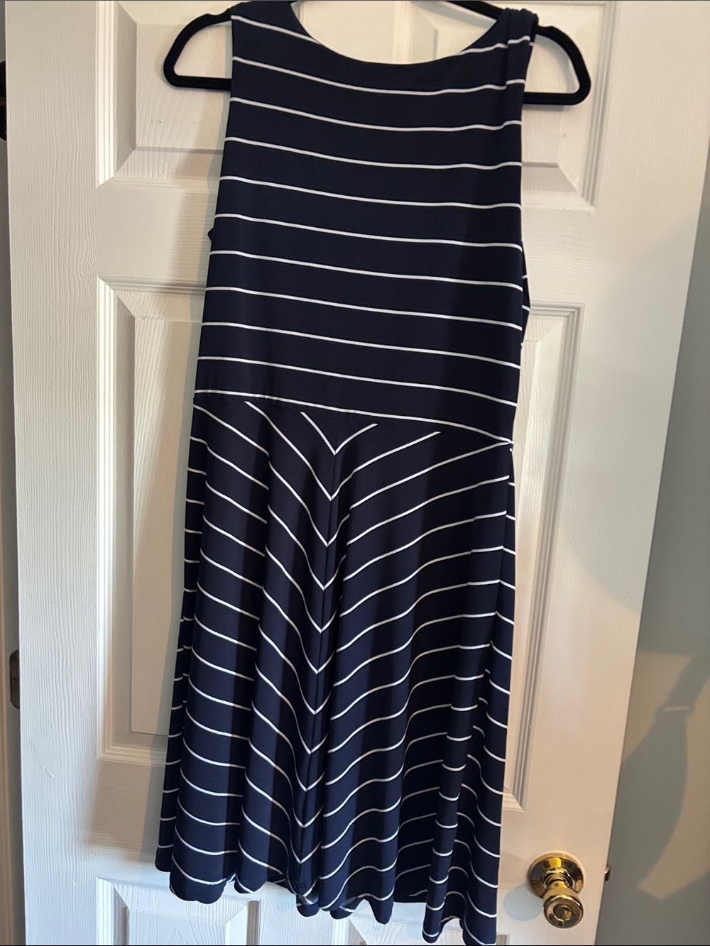Striped Navy and White A-Line Women’s Dress